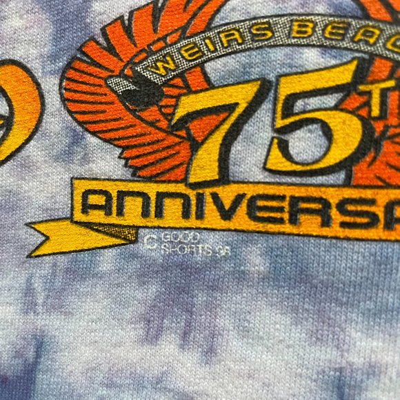 Vintage 90s Laconia Bike Week Tie Dye Shirt 1998 75th Anniversary Mens XL - Picture 5 of 10